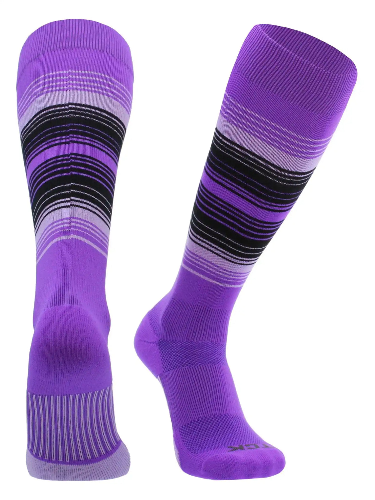Tck Dugout Hype Knee High Sports Socks Grape Lavender Black