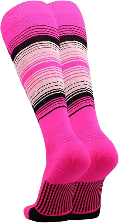 Tck Dugout Hype Knee High Sports Socks - Hot Pink Black