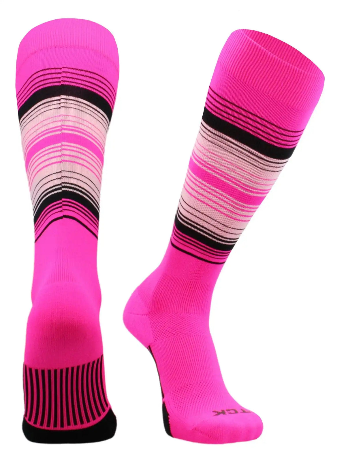 Tck Dugout Hype Knee High Sports Socks - Hot Pink Black