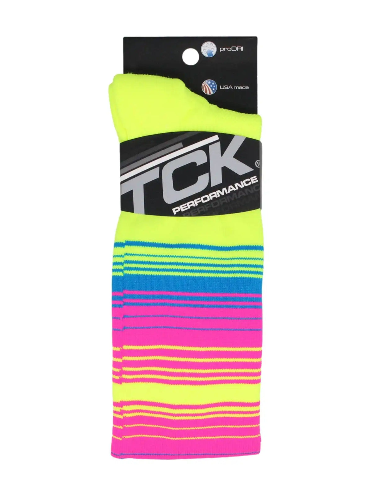 Tck Dugout Hype Knee High Sports Socks - Neon Yellow Electric Blue Hot Pink