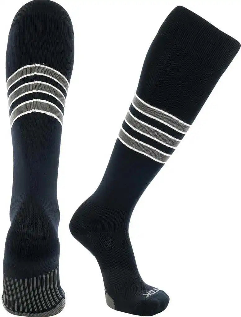 Tck Dugout Knee High Socks Black White Graphite
