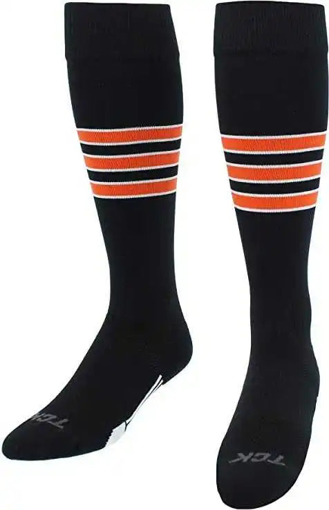 Tck Dugout Knee High Socks - Black White Orange