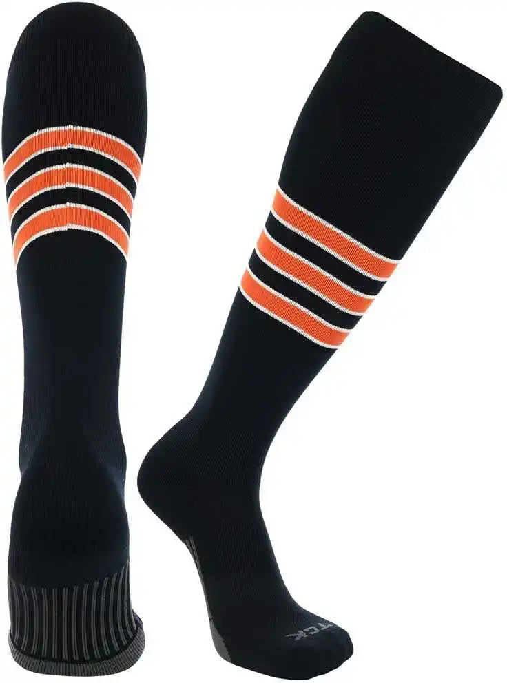 Tck Dugout Knee High Socks - Black White Orange