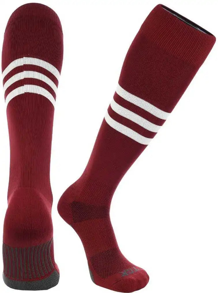 Tck Dugout Knee High Socks - Cardinal White