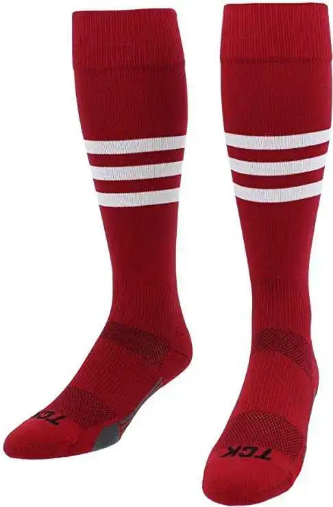 Tck Dugout Knee High Socks - Cardinal White