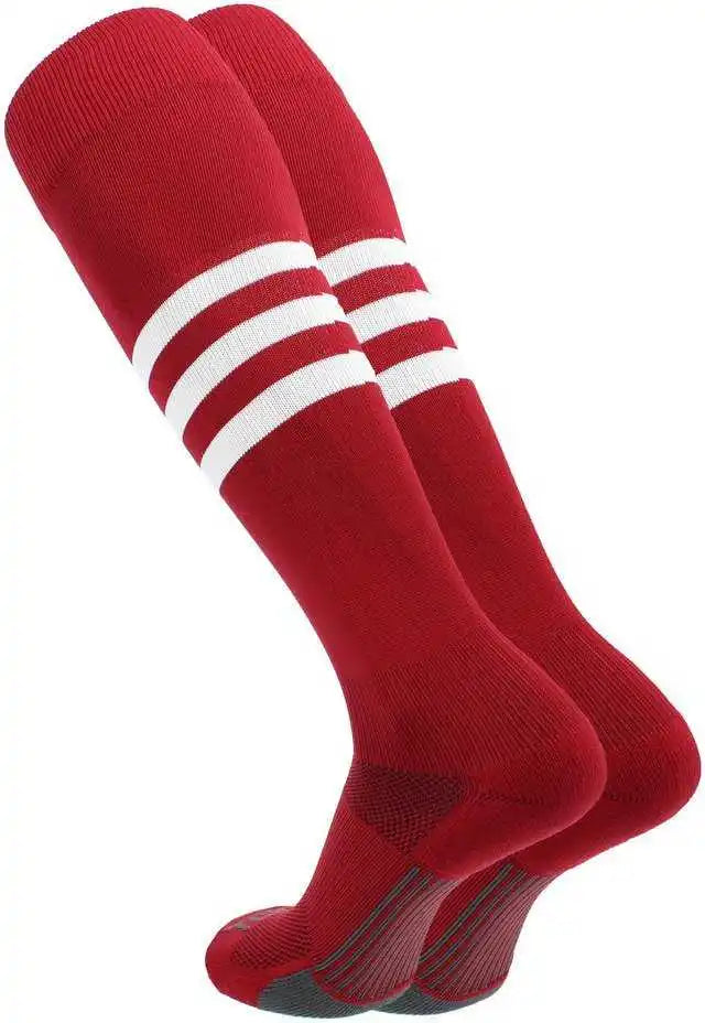 Tck Dugout Knee High Socks - Cardinal White