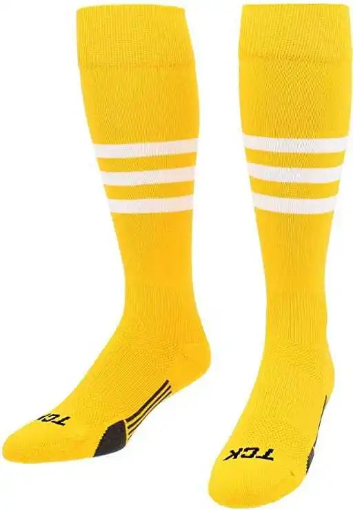 Tck Dugout Knee High Socks - Gold White