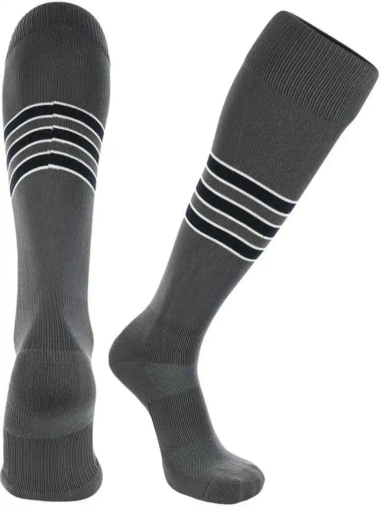 Tck Dugout Knee High Socks - Graphite White Black