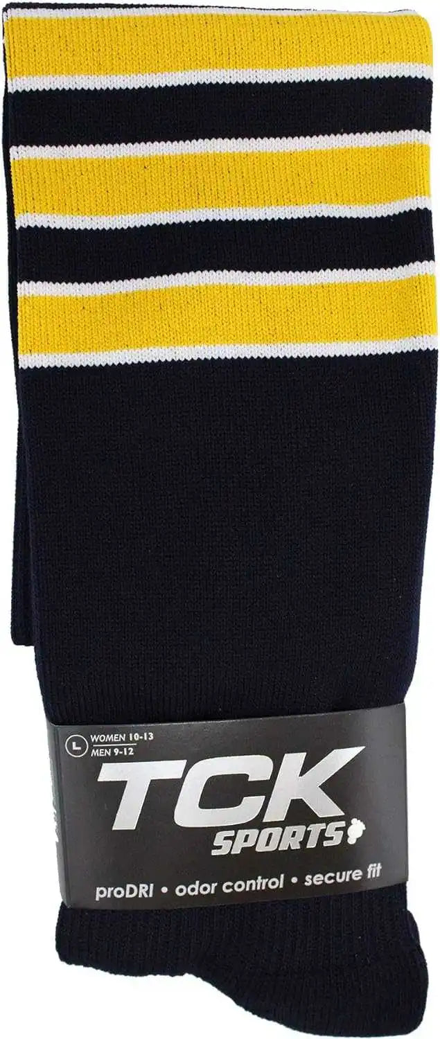 Tck Dugout Knee High Socks - Navy White Gold