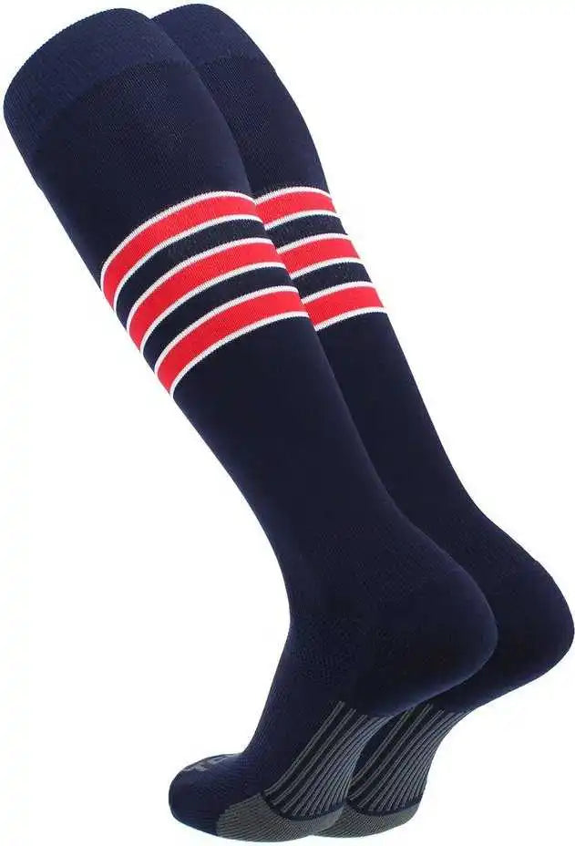 Tck Dugout Knee High Socks - Navy White Scarlet