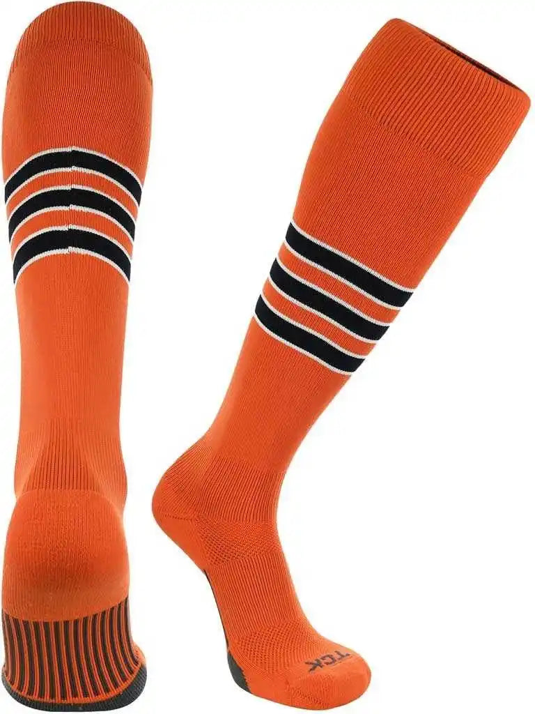 Tck Dugout Knee High Socks - Orange White Black