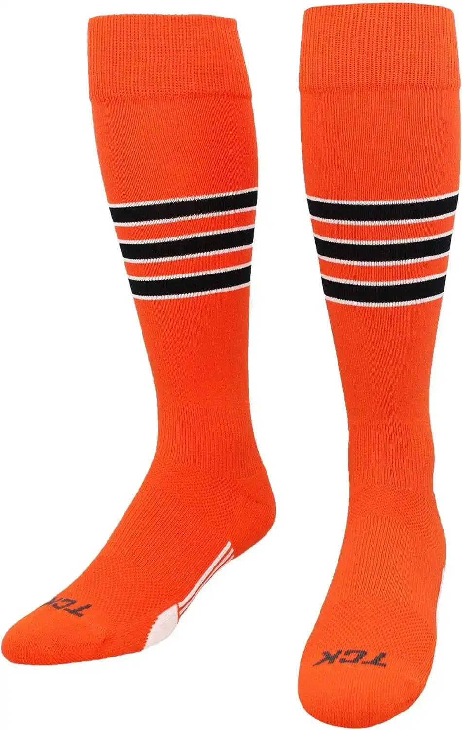 Tck Dugout Knee High Socks - Orange White Black