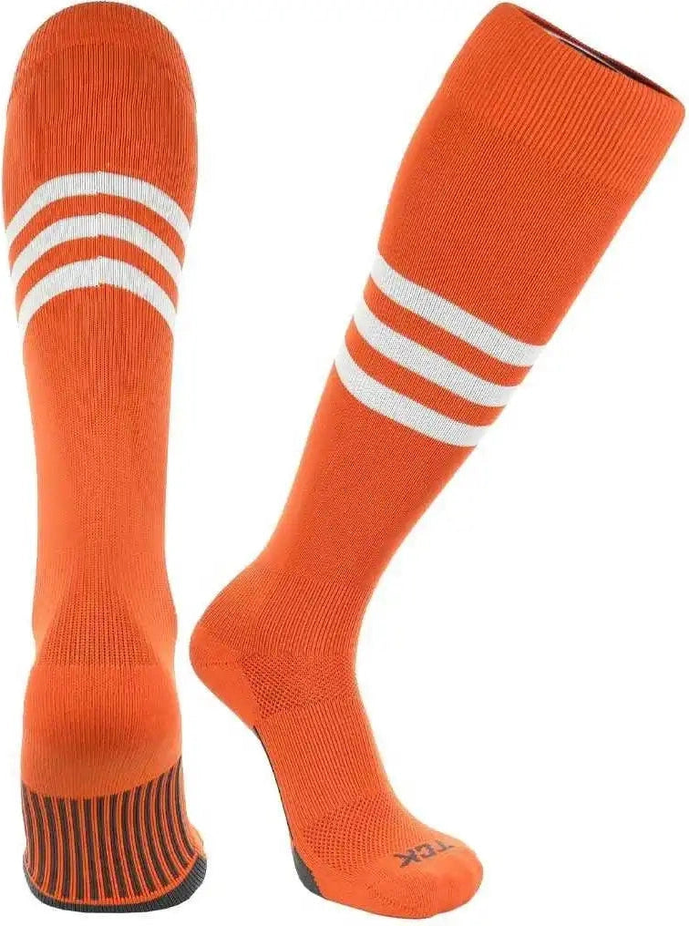 Tck Dugout Knee High Socks - Orange White