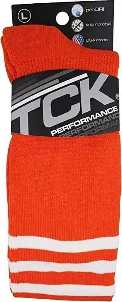 Tck Dugout Knee High Socks - Orange White