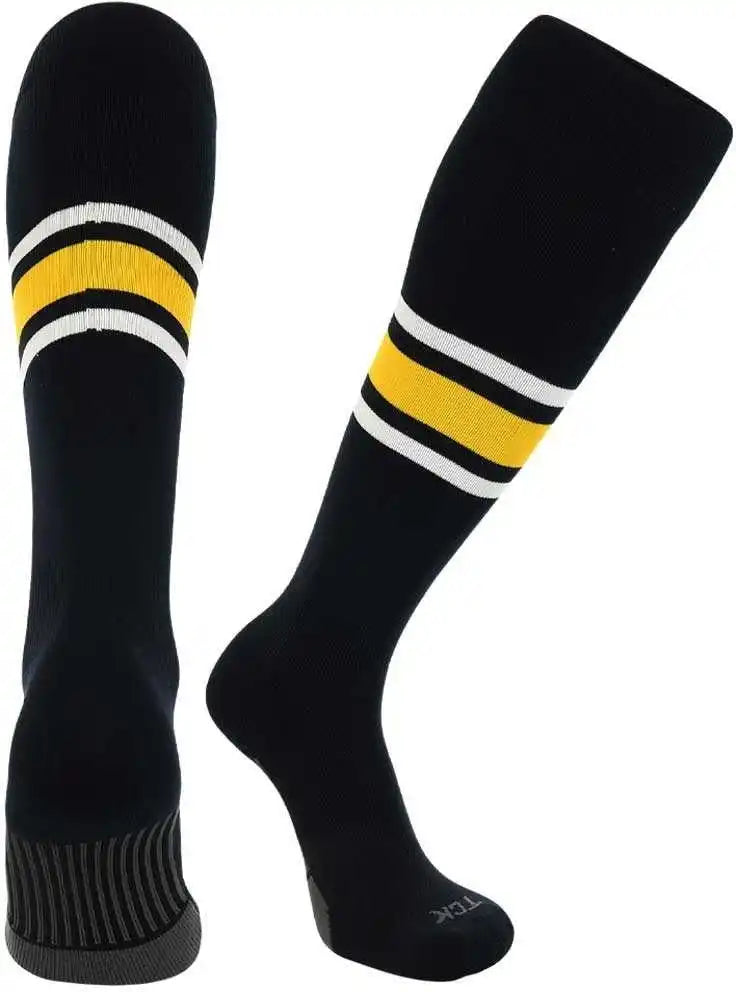 Tck Dugout Knee High Socks Pattern e - Black White Gold