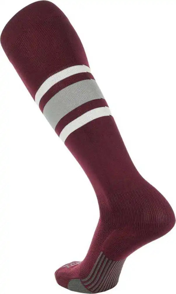 Tck Dugout Knee High Socks Pattern e - Maroon White Grey