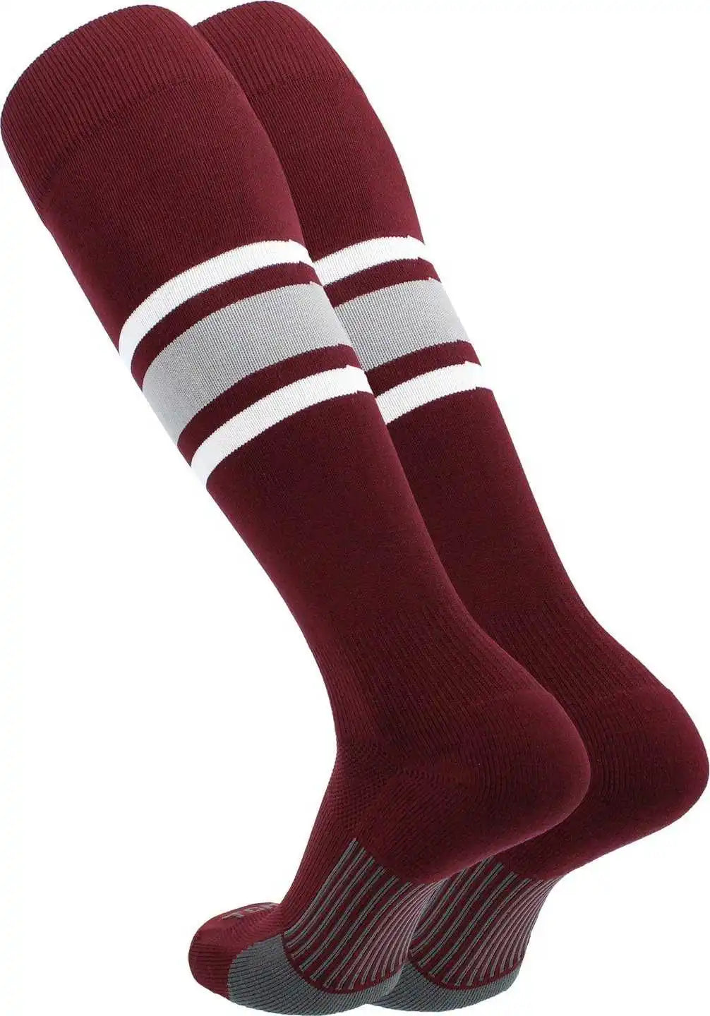 Tck Dugout Knee High Socks Pattern e - Maroon White Grey