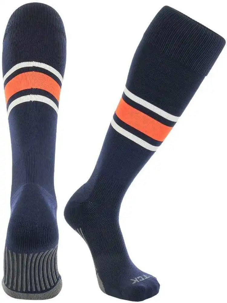 Tck Dugout Knee High Socks Pattern e - Navy White Orange