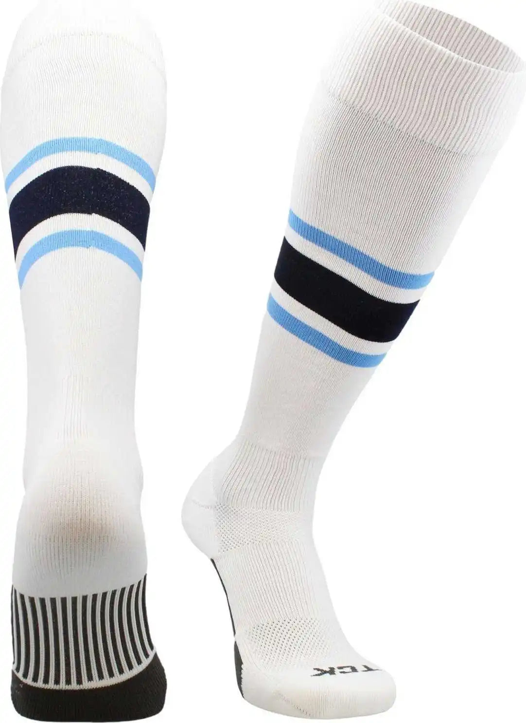 Tck Dugout Knee High Socks Pattern e - White Columbia Blue Navy