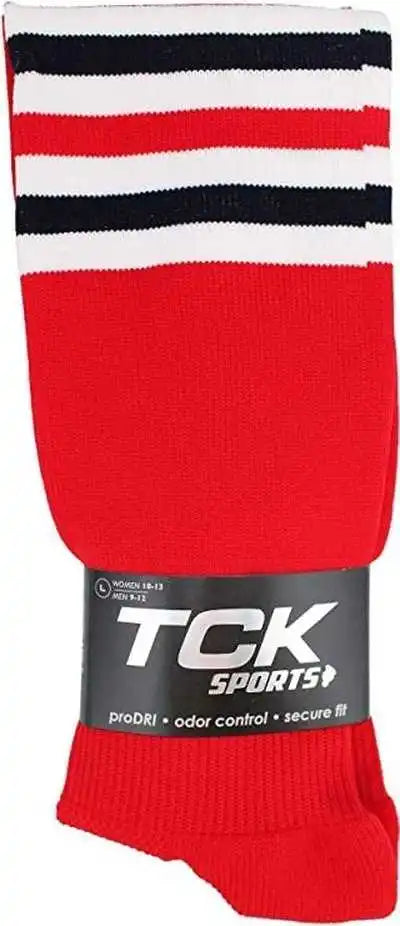 Tck Dugout Knee High Socks Pattern i - Scarlet White Navy