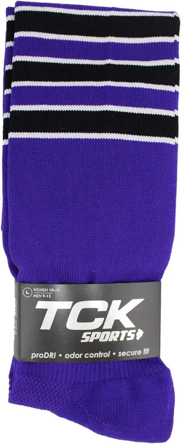 Tck Dugout Knee High Socks - Purple White Black