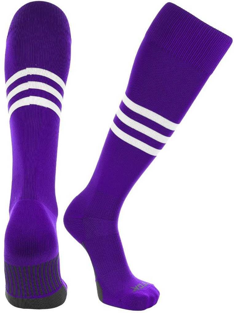 Tck Dugout Knee High Socks - Purple White