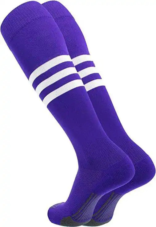 Tck Dugout Knee High Socks - Purple White
