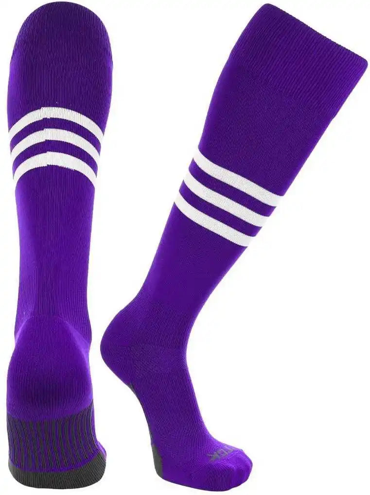 Tck Dugout Knee High Socks - Purple White