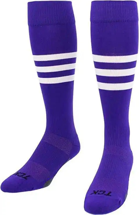 Tck Dugout Knee High Socks - Purple White