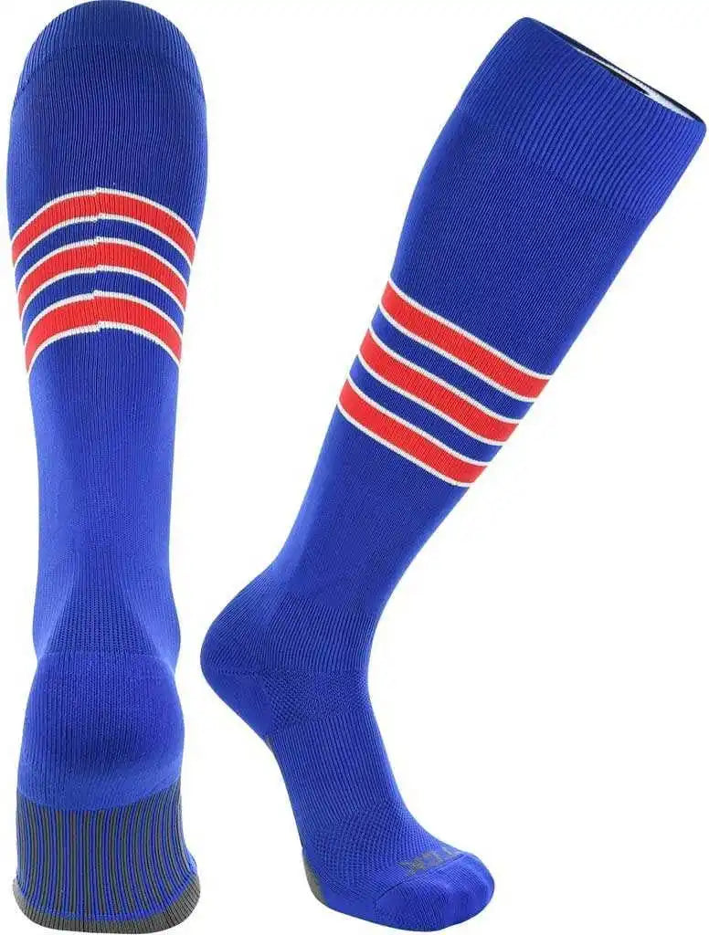 Tck Dugout Knee High Socks - Royal White Scarlet