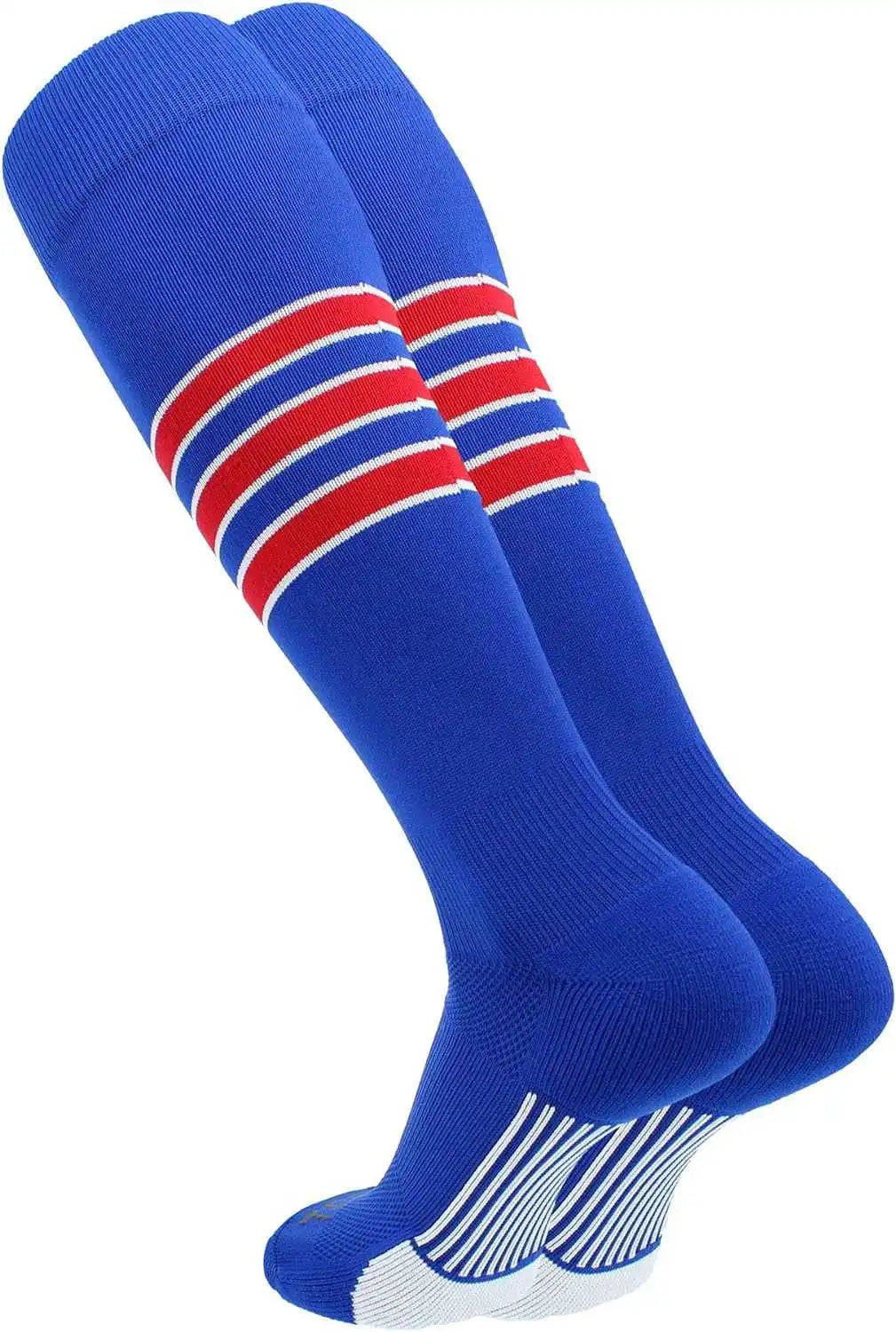 Tck Dugout Knee High Socks - Royal White Scarlet