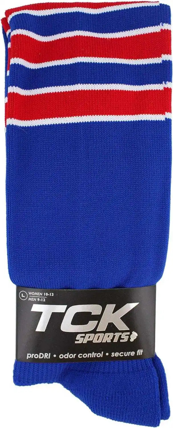 Tck Dugout Knee High Socks - Royal White Scarlet