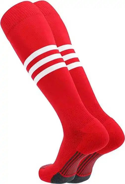 Tck Dugout Knee High Socks - Scarlet White