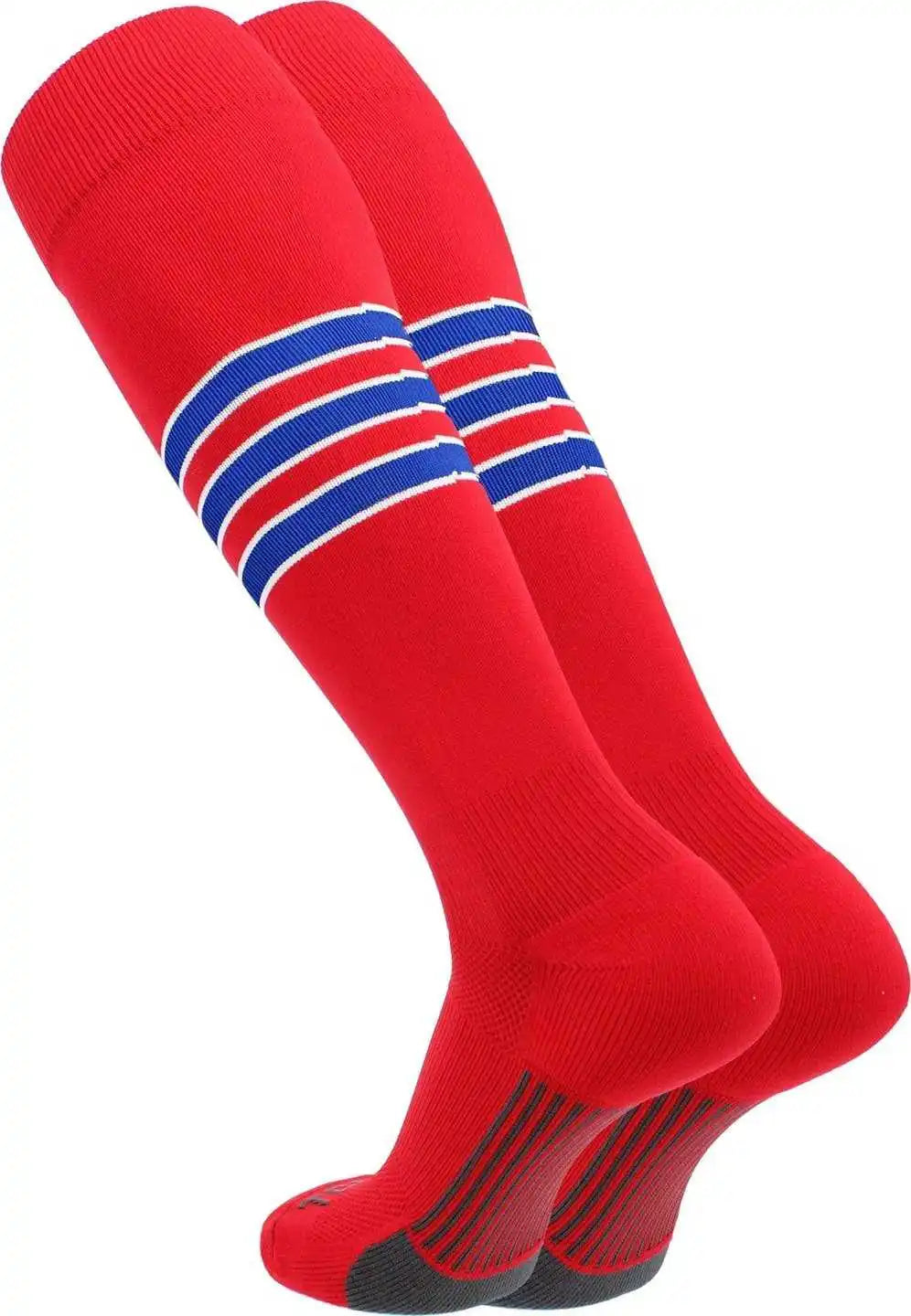 Tck Dugout Knee High Socks - Scarlet White Royal