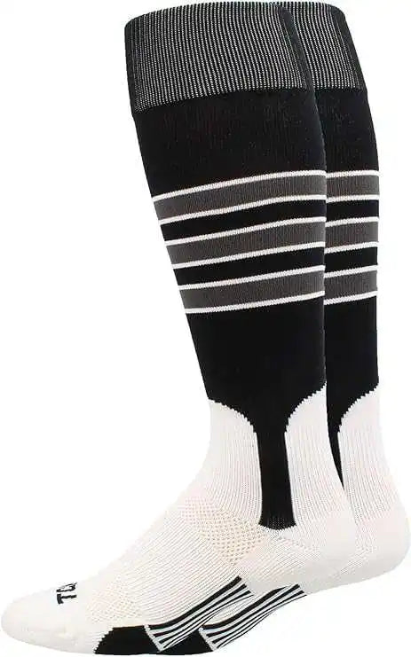 Tck Dugout Knee High Stirrup Socks - Black White Graphite