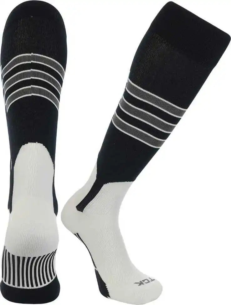 Tck Dugout Knee High Stirrup Socks - Black White Graphite