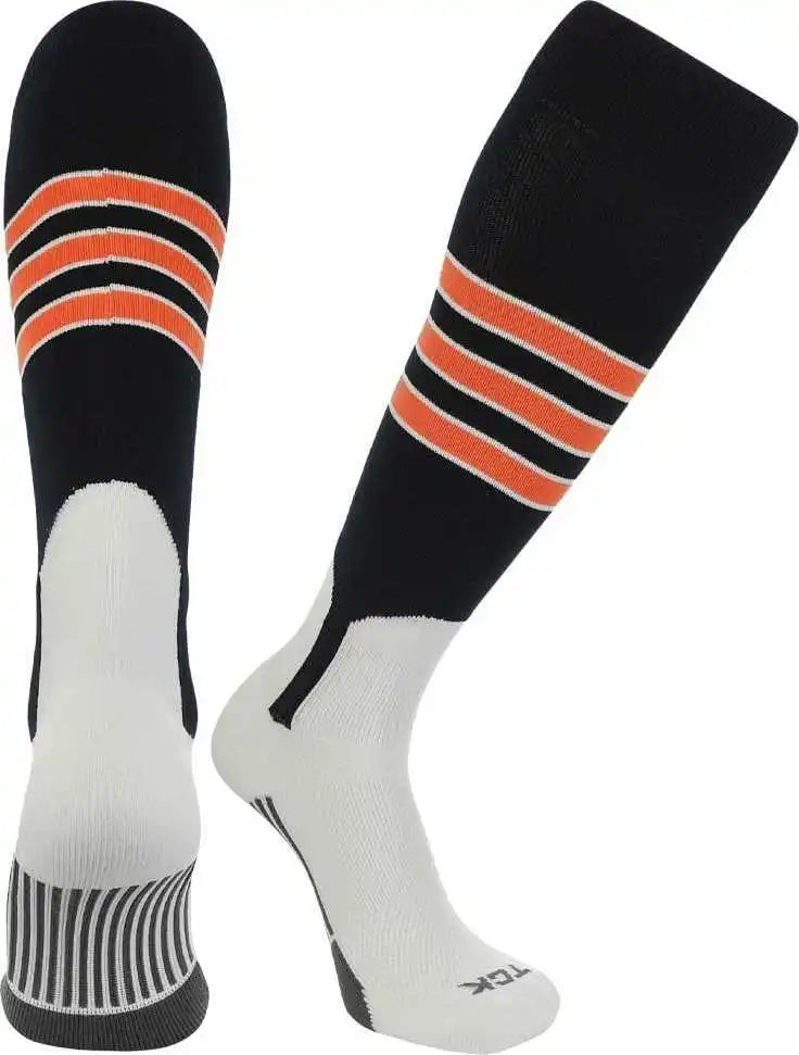 Tck Dugout Knee High Stirrup Socks - Black White Orange
