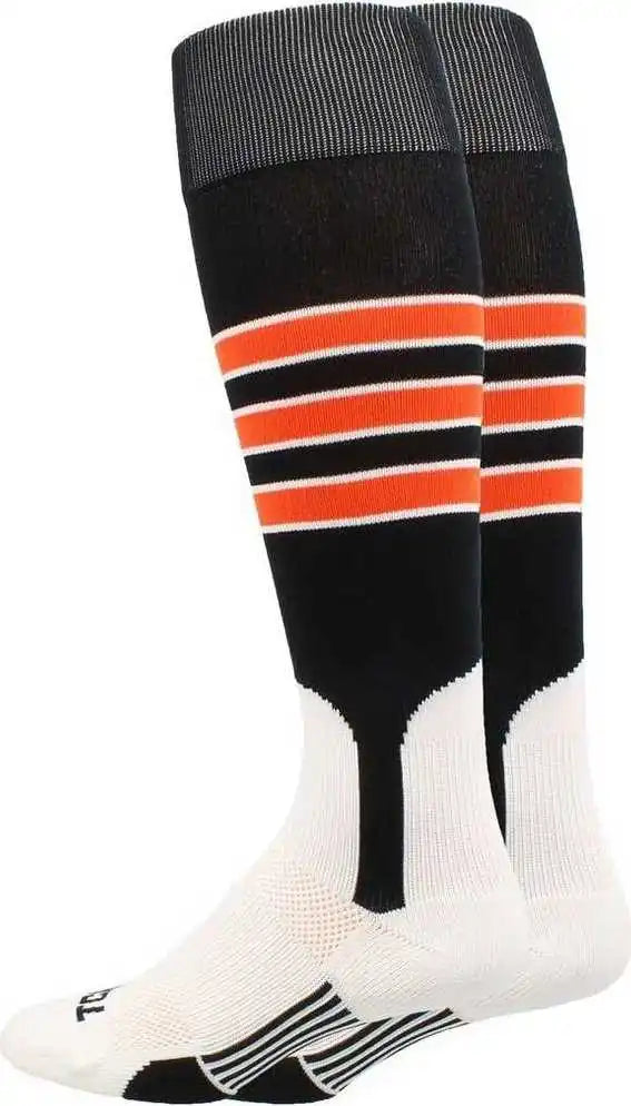 Tck Dugout Knee High Stirrup Socks - Black White Orange
