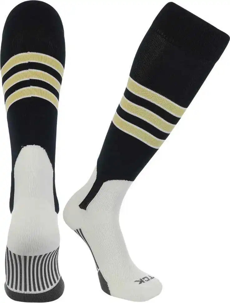 Tck Dugout Knee High Stirrup Socks - Black White Vegas Gold