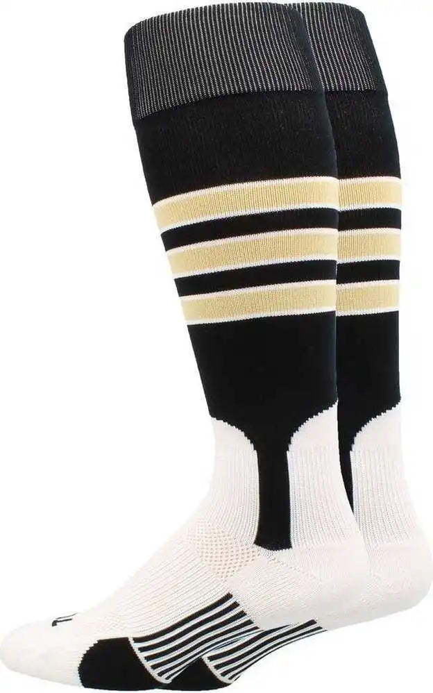 Tck Dugout Knee High Stirrup Socks - Black White Vegas Gold