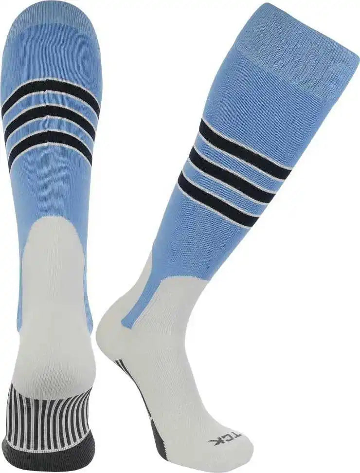 Tck Dugout Knee High Stirrup Socks - Columbia Blue White Navy