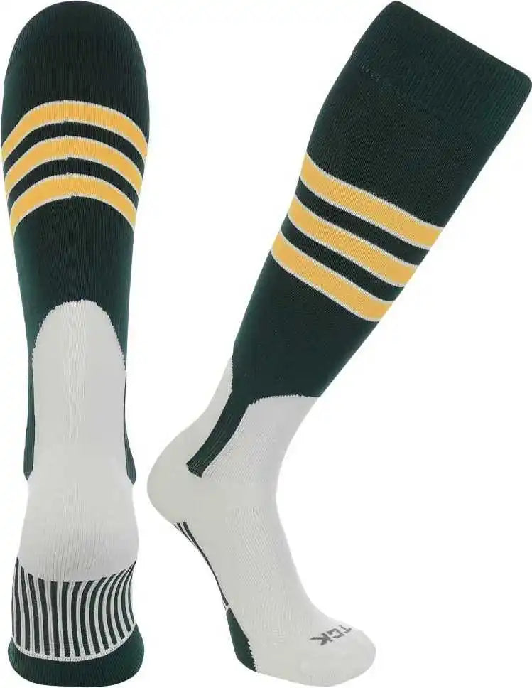 Tck Dugout Knee High Stirrup Socks - Forest White Gold