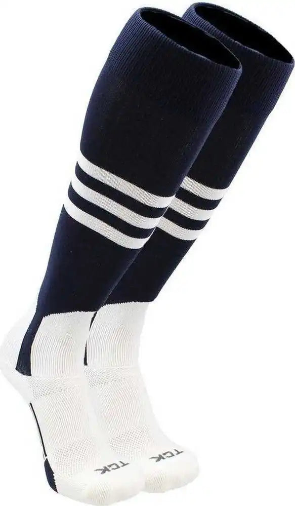 Tck Dugout Knee High Stirrup Socks - Navy White