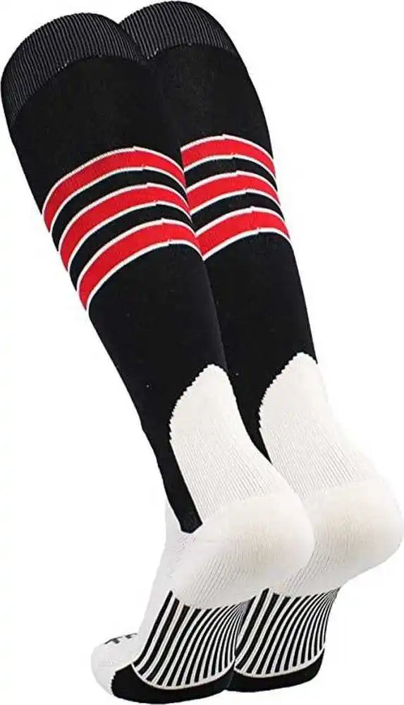 Tck Dugout Knee High Stirrup Socks - Navy White Scarlet