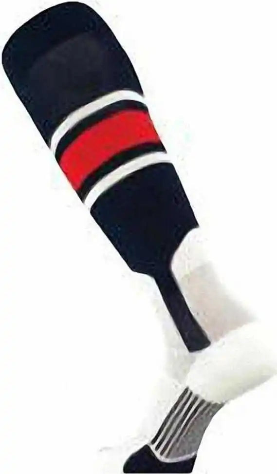 Tck Dugout Knee High Stirrup Socks Pattern e - Navy White Scarlet