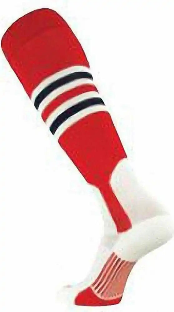 Tck Dugout Knee High Stirrup Socks Pattern i - Scarlet White Navy