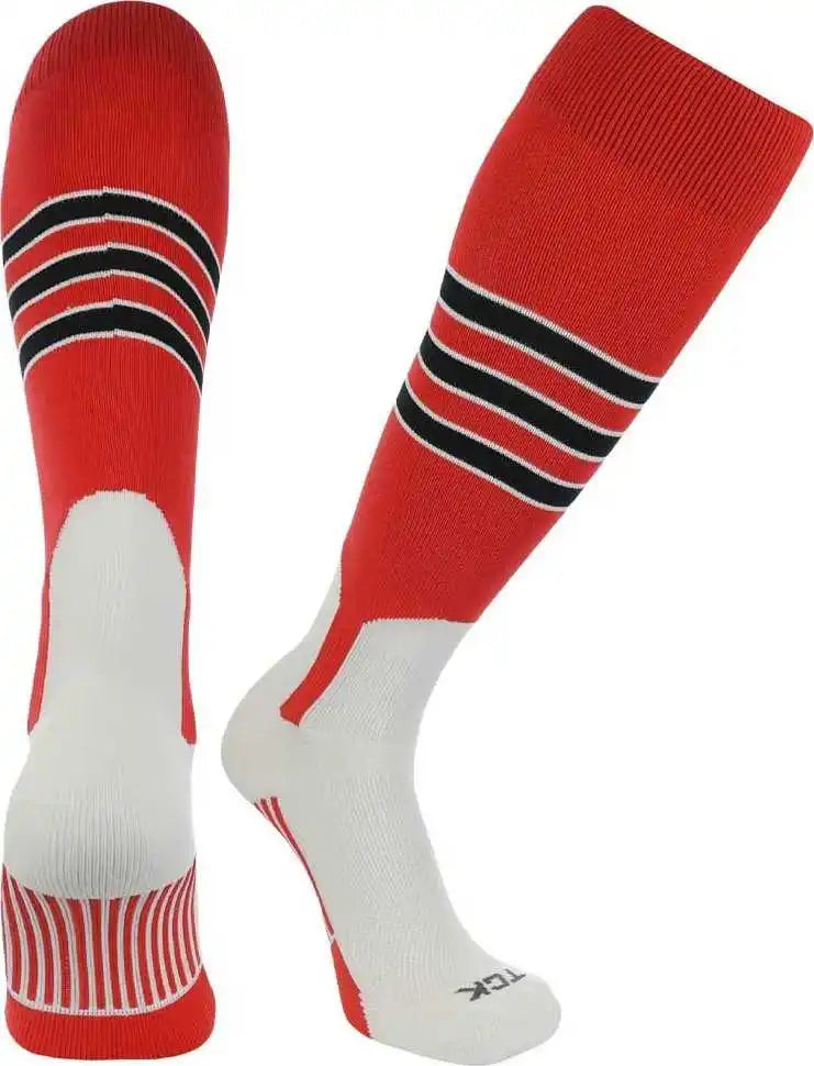 Tck Dugout Knee High Stirrup Socks - Scarlet White Black