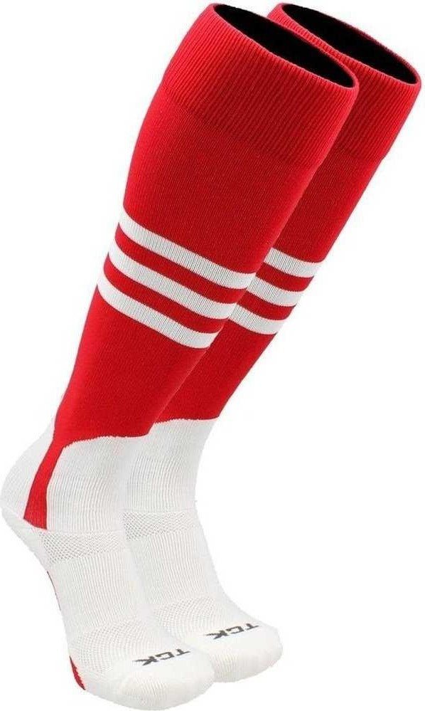 Tck Dugout Knee High Stirrup Socks - Scarlet White