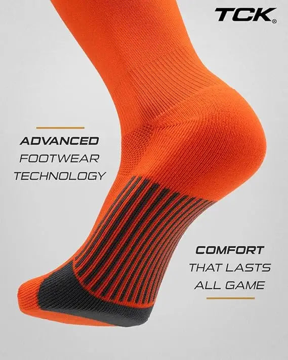 Tck Dugout Solid Color Knee High Sports Socks - Orange