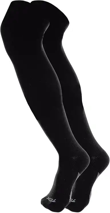 Tck Dugout Solid Color Over the Knee Sports Socks - Black